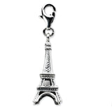 Sterling Silver 3-D Antiqued Effiel Tower w/Lobster Clasp Charm QCC672 - shirin-diamonds