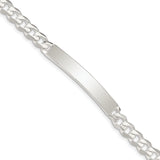 Sterling Silver Curb ID Bracelet QCD150 - shirin-diamonds