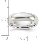 Sterling Silver 6mm Comfort Fit Band QCF060