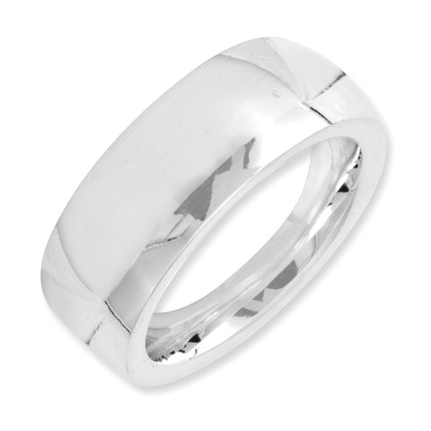 Sterling Silver 7mm Comfort Fit Band QCF070 - shirin-diamonds