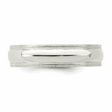 Sterling Silver 5mm Milgrain Comfort Fit Band QCFM050