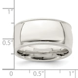 Sterling Silver 10mm Milgrain Comfort Fit Band QCFM100