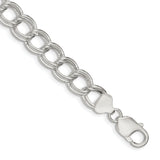 Sterling Silver Double Link Charm Bracelet QCH060 - shirin-diamonds