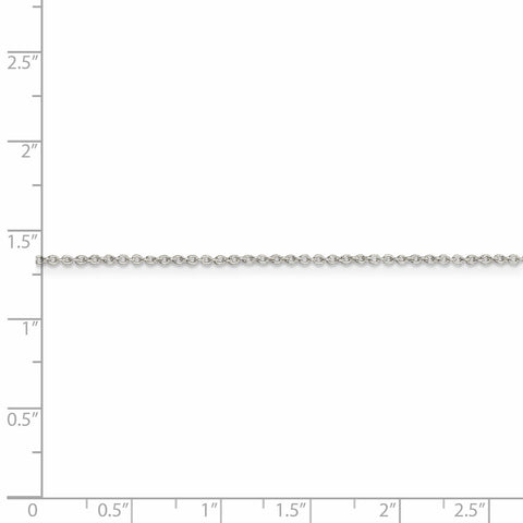 Sterling Silver Rhodium-plated 1.25mm Cable Chain QCL035R - shirin-diamonds