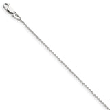 Sterling Silver Rhodium-plated1.25mm w/2in ext Cable Chain QCL035RH - shirin-diamonds
