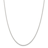 Sterling Silver Rhodium-plated 1.25mm Cable Chain QCL035R - shirin-diamonds