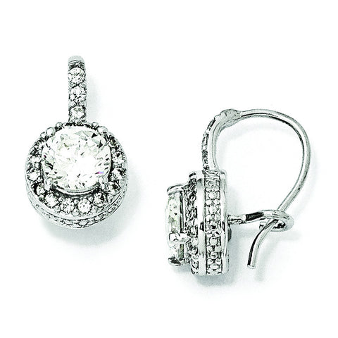 Cheryl M Sterling Silver CZ Kidney Wire Earrings QCM127 - shirin-diamonds