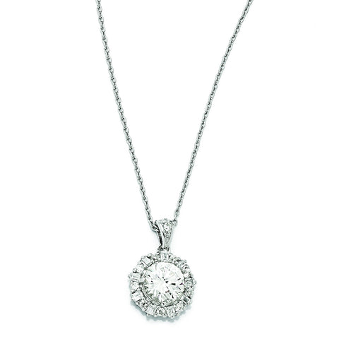 Cheryl M Sterling Silver CZ 18in Necklace QCM130 - shirin-diamonds