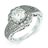 Cheryl M Sterling Silver 100-Facet CZ Ring QCM1366 - shirin-diamonds