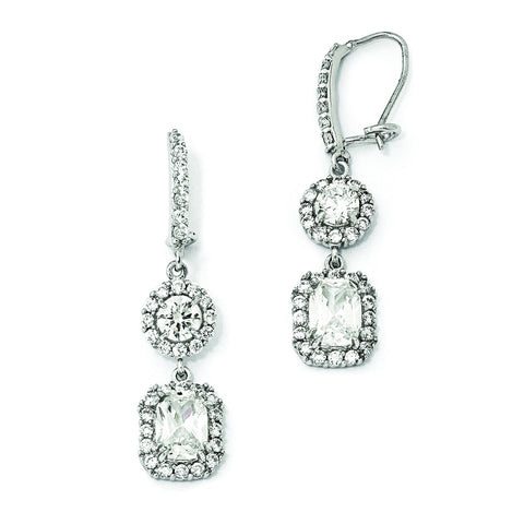 Cheryl M Sterling Silver CZ Kidney Wire Earrings QCM159 - shirin-diamonds