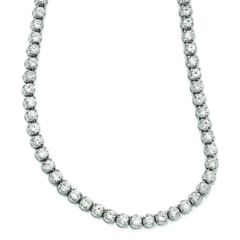 Cheryl M Sterling Silver CZ Necklace QCM675 - shirin-diamonds