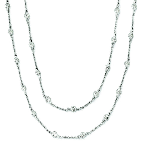 Cheryl M Sterling Silver CZ Necklace QCM701 - shirin-diamonds