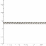 SS Rhodium Plated 1.5mm Diamond-cut Rope Chain QDC020R - shirin-diamonds