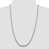 Sterling Silver 4.75mm Diamond-cut Rope Chain (Weight: 53.19 Grams, Length: 28 Inches)