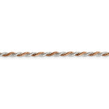 Sterling Silver 2.5mm Rose Vermeil Diamond-cut Rope Chain QDCR060 - shirin-diamonds