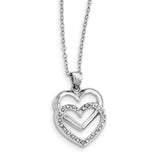 Sterling Silver Diamond Mystique 18in Dangle Heart Necklace QDF101 - shirin-diamonds