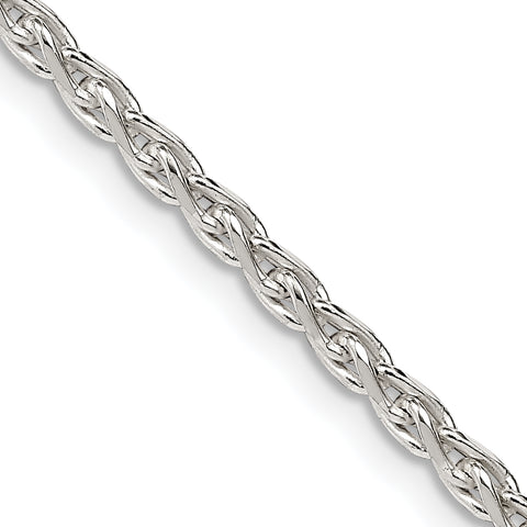 925 Sterling Silver 2.75mm Diamond-cut Spiga Chain 18 Inch