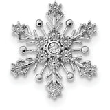 Sterling Silver Rhodium Diam. Snowflake Chain Slide QDX1268 - shirin-diamonds