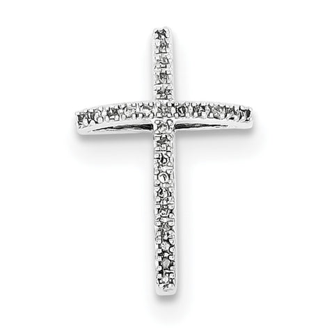 Sterling Silver Rhodium-plated Diamond Cross Pendant QDX170 - shirin-diamonds