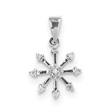 Sterling Silver Rhodium Snowflake Pendant QDX188 - shirin-diamonds