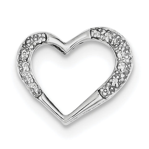 Sterling Silver Rhodium Diamond Heart Pendant QDX262 - shirin-diamonds