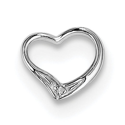 Sterling Silver Rhodium Diamond Floating Heart Pendant QDX353 - shirin-diamonds