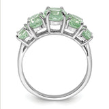 Sterling Silver Rhodium Green Quartz Ring QDX444