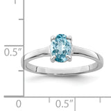 Sterling Silver Rhodium Light Swiss Blue Topaz Ring QDX579