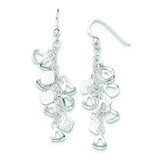 Sterling Silver Polished Chain w/charms Dangle Shepherd Hook Earrings QE11469 - shirin-diamonds