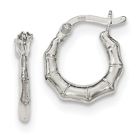 Sterling Silver Polished Hinged Hoop Earrings QE11634 - shirin-diamonds