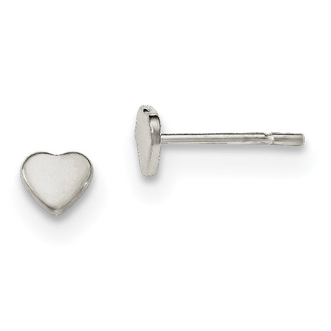 Sterling Silver Polished Heart Post Earrings QE11761 - shirin-diamonds
