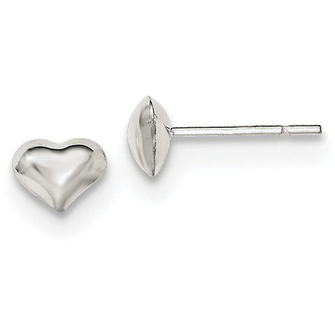 Sterling Silver Polished Heart Post Earrings QE11764 - shirin-diamonds