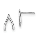 Sterling Silver Rhodium-plated Wishbone Post Earrings QE11938 - shirin-diamonds
