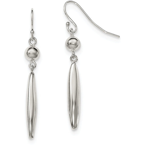 Sterling Silver Polished Dangle Shepherd Hook Earrings QE12071 - shirin-diamonds
