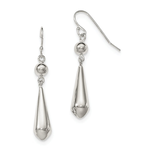 Sterling Silver Polished Dangle Shepherd Hook Earrings QE12072 - shirin-diamonds