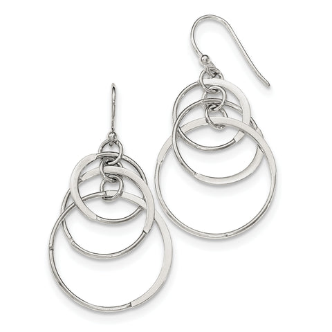 Sterling Silver Polished Dangle Shepherd Hook Earrings QE12080 - shirin-diamonds