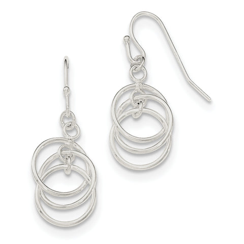 Sterling Silver Polished Dangle Shepherd Hook Earrings QE12112 - shirin-diamonds