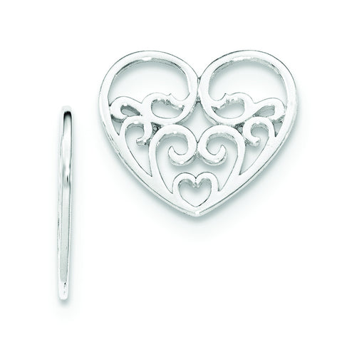 Sterling Silver Heart Earring Enhancers QE12129 - shirin-diamonds