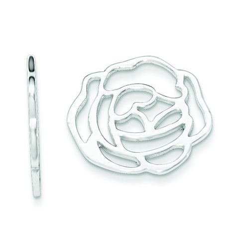 Sterling Silver Polished Rose Floral Earring Enhancers QE12223 - shirin-diamonds