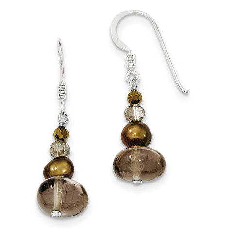 Sterling Silver FW Cultured Pearl, Crystal and Quartz Earrings QE12869 - shirin-diamonds