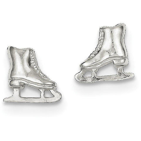 Sterling Silver Ice Skate Mini Earrings QE128 - shirin-diamonds