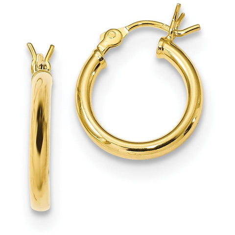 Sterling Silver Gold-Tone Polished Hoop Earrings QE13138 - shirin-diamonds