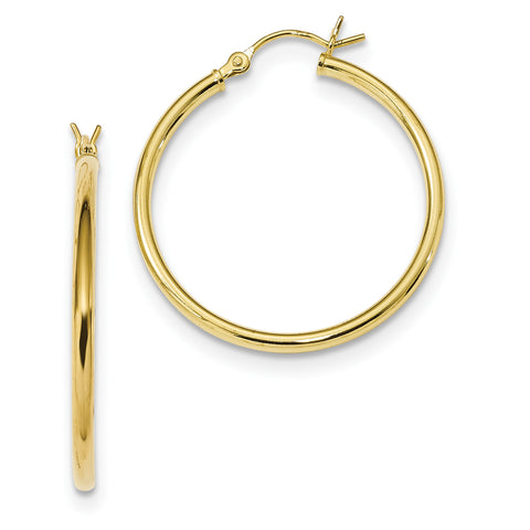 Sterling Silver Gold-Tone Polished Hoop Earrings QE13139 - shirin-diamonds