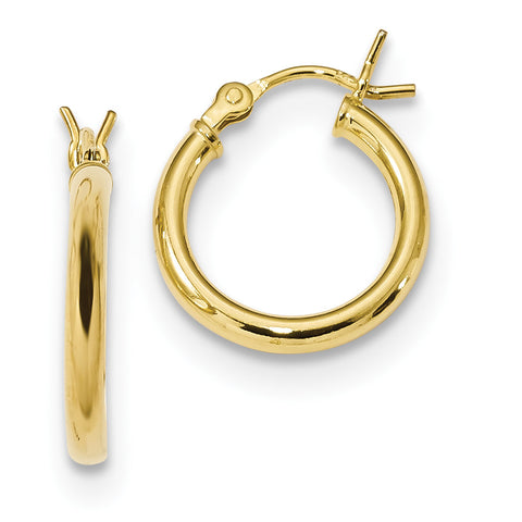 Sterling Silver Gold-Tone Polished Hoop Earrings QE13141 - shirin-diamonds