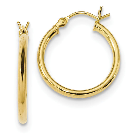Sterling Silver Gold-Tone Polished Hoop Earrings QE13142 - shirin-diamonds