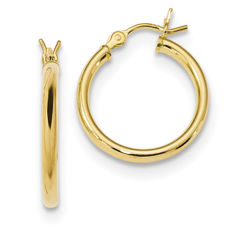 Sterling Silver Gold-Tone Polished Hoop Earrings QE13144 - shirin-diamonds