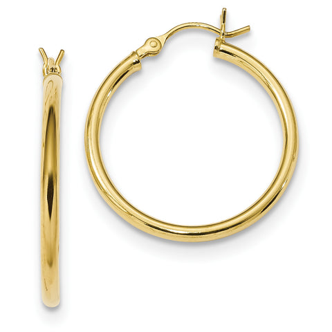 Sterling Silver Gold-Tone Polished Hoop Earrings QE13145 - shirin-diamonds