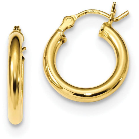 Sterling Silver Gold-Tone Polished Hoop Earrings QE13149 - shirin-diamonds