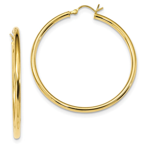 Sterling Silver Gold-Tone Polished Hoop Earrings QE13150 - shirin-diamonds