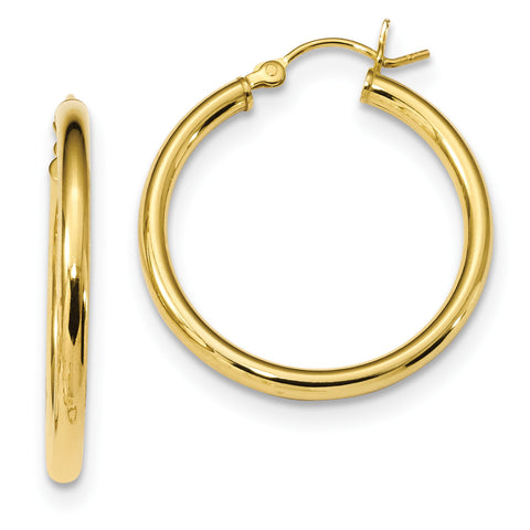 Sterling Silver Gold-Tone Polished Hoop Earrings QE13152 - shirin-diamonds